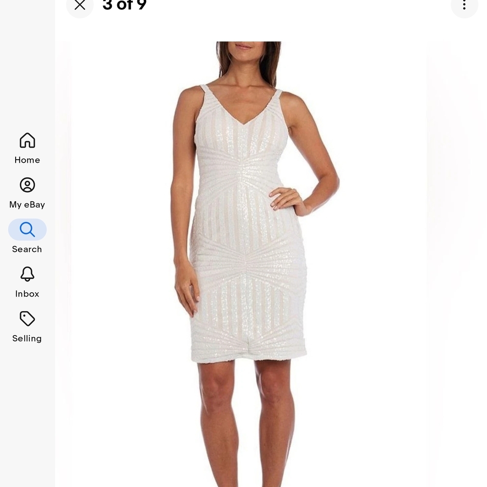 Elegant White V-Neck‎ Mini Dress349